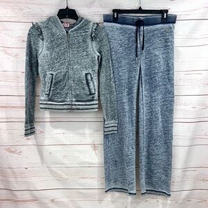 Vintage Y2K Juicy Couture Burnout Space Dye Track Sweatsuit Hoodie Pants Set